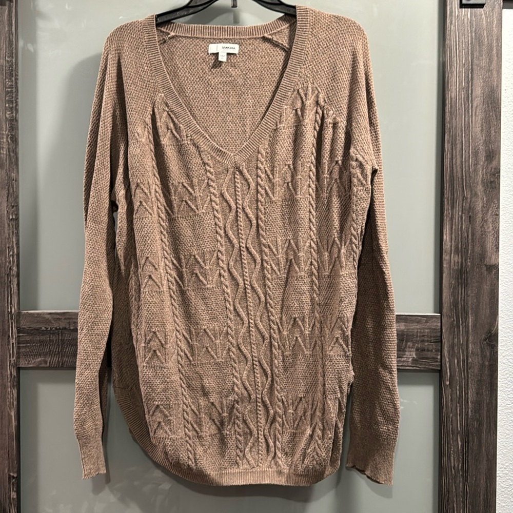 Sonoma V neck sweater size XL color light brown
